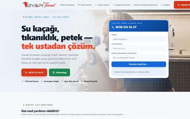 İzyapı Tesisat web sitesi