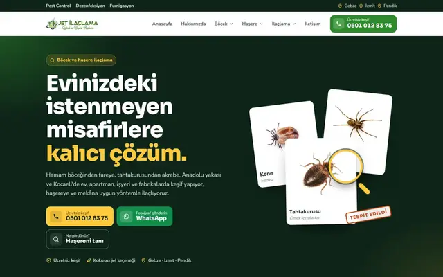 Jet İlaçlama web sitesi