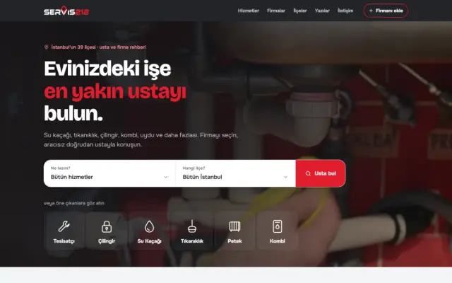 Servis212 web sitesi