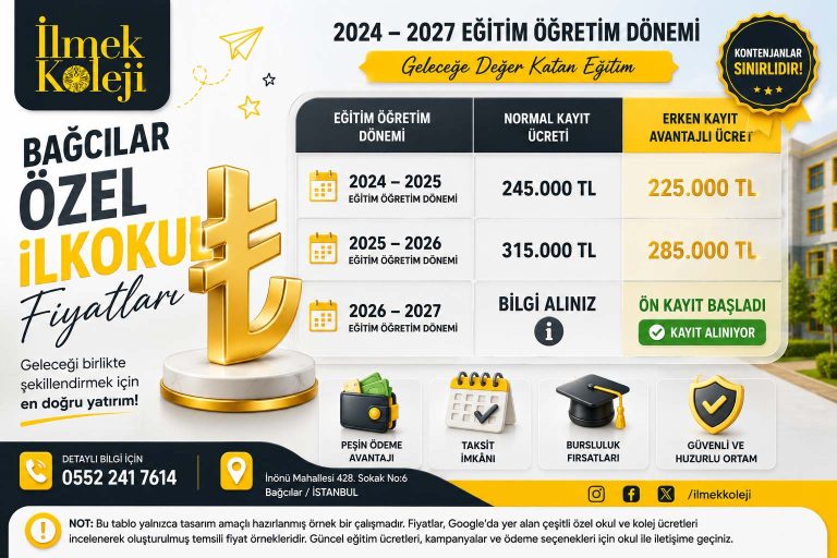 Bağcılar Özel ilkokul Fiyatları
